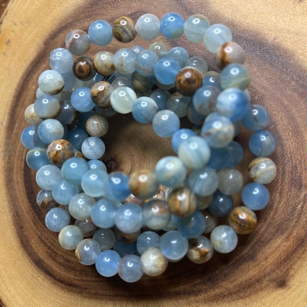 Blue Onyx 8mm stretch bracelet beaded bracelet 6.75” stretch crystal healing